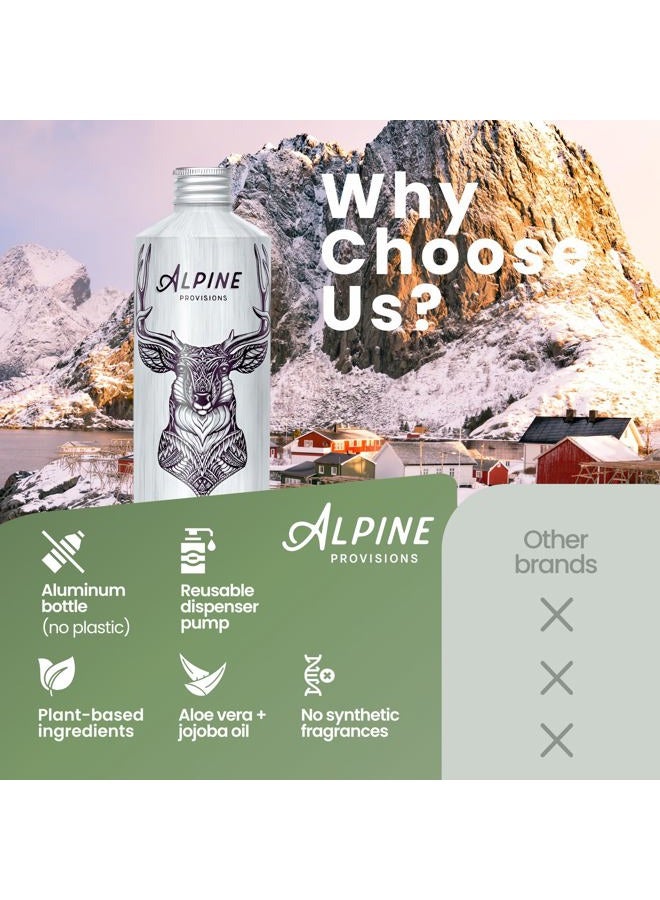 Alpine Provisions Organic Shampoo, Cedar + Sandalwood, 16.9 fl oz Plastic-Free Aluminum Bottle - Image 2